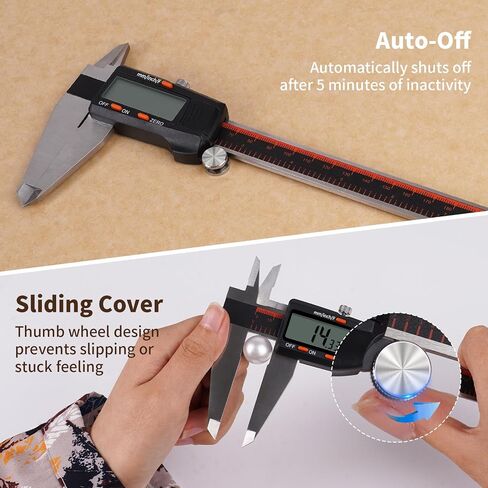 Digital Caliper HARDELL, 0-8 Inch Measuring Tool Large LCD Screen,Stainless Steel,Auto-Off,Inch/Fractions/Millimeter Waterproof Digital Caliper Measuring Tool for DIY/Household/3D Printing in Kuwait