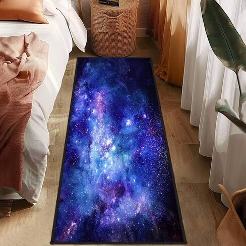 Galaxy Runner Rug for Hallway,Nebula Outer Space,Area Rug 2x6 Laundry Room Rug Blue Purple Throw Carpet Non-Slip Floor Carpet Indoor Entryway Rug Doormat Washable Runner Rugs for Bedroom,Living Room in Kuwait