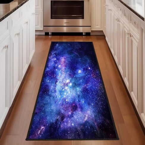 Galaxy Runner Rug for Hallway,Nebula Outer Space,Area Rug 2x6 Laundry Room Rug Blue Purple Throw Carpet Non-Slip Floor Carpet Indoor Entryway Rug Doormat Washable Runner Rugs for Bedroom,Living Room in Kuwait