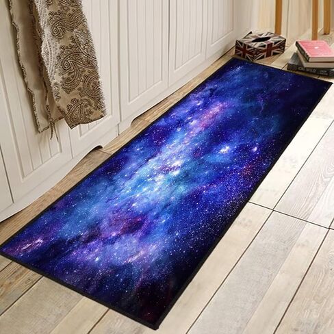 Galaxy Runner Rug for Hallway,Nebula Outer Space,Area Rug 2x6 Laundry Room Rug Blue Purple Throw Carpet Non-Slip Floor Carpet Indoor Entryway Rug Doormat Washable Runner Rugs for Bedroom,Living Room in Kuwait