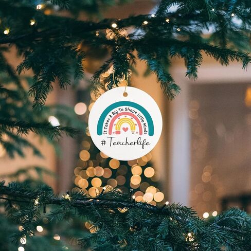 Teacher Appreciation Gifts Teacher Gifts for Women Men Ceramic Ornament Keepsake Sign Round Plaque Valentines Day Gifts for Teacher Best Teacher Gift Ideas Thank You Gifts from Students in Kuwait