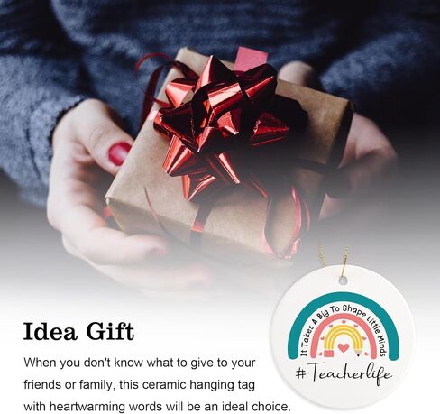 Teacher Appreciation Gifts Teacher Gifts for Women Men Ceramic Ornament Keepsake Sign Round Plaque Valentines Day Gifts for Teacher Best Teacher Gift Ideas Thank You Gifts from Students in Kuwait