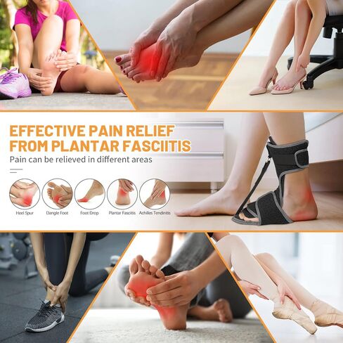 جبيرة ليلية لالتهاب اللفافة الأخمصية: دعامة قابلة للتعديل مع دعم القوس | جبيرة ليلية ظهرية للنساء والرجال | مزدوج فعال لتخفيف التهاب اللفافة الأخمصية والتهاب الأوتار في القدم وآلام الكعب باللون الأسود in Saudi Arabia