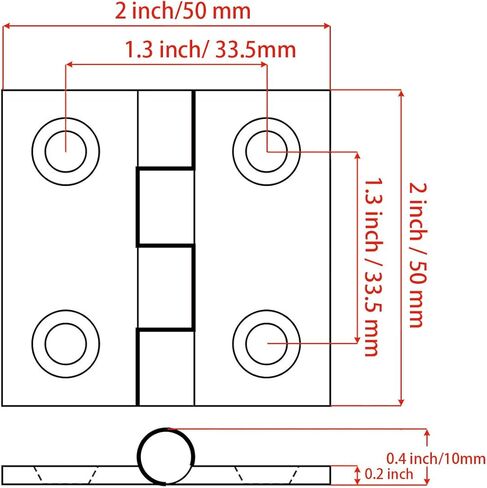 Yanyu 4 قطع 2 بوصة × 2 بوصة (50 × 50 مم) مفصلات فتحة القارب مصبوبة بمرآة صلبة مصقولة شديدة التحمل ومفصلات للخزانة من الفولاذ المقاوم للصدأ البحري 316 مع براغي in Kuwait