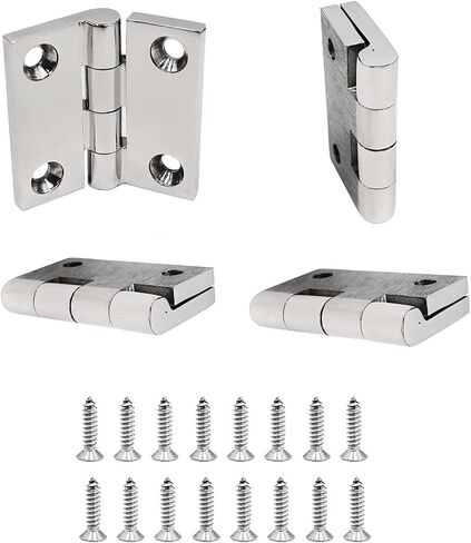 Yanyu 4 قطع 2 بوصة × 2 بوصة (50 × 50 مم) مفصلات فتحة القارب مصبوبة بمرآة صلبة مصقولة شديدة التحمل ومفصلات للخزانة من الفولاذ المقاوم للصدأ البحري 316 مع براغي in Kuwait