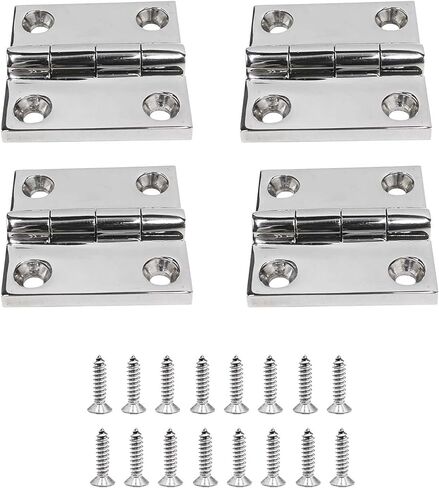 Yanyu 4 قطع 2 بوصة × 2 بوصة (50 × 50 مم) مفصلات فتحة القارب مصبوبة بمرآة صلبة مصقولة شديدة التحمل ومفصلات للخزانة من الفولاذ المقاوم للصدأ البحري 316 مع براغي in Kuwait