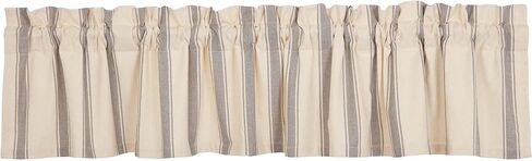 VHC Brands 2 Pieces Grace Grain Sack Stripe Valance Curtains (2 Panels, 16x90) in Saudi Arabia