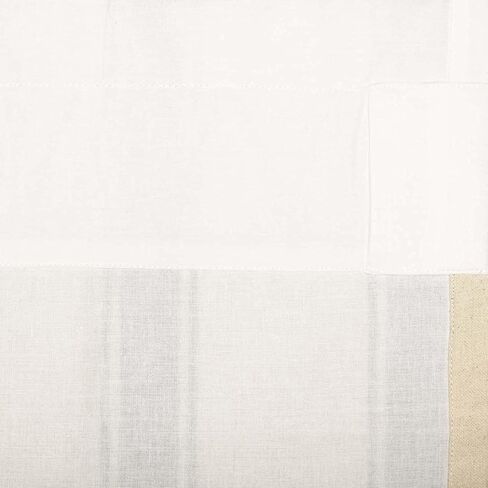 VHC Brands 2 Pieces Grace Grain Sack Stripe Valance Curtains (2 Panels, 16x90) in Saudi Arabia