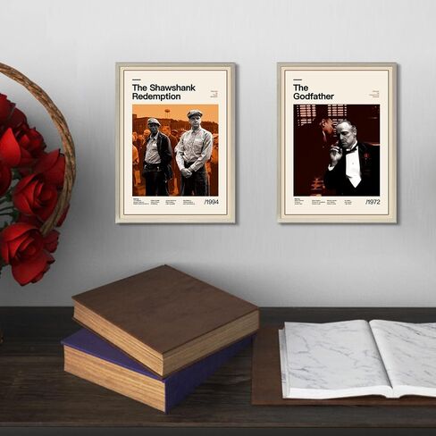 DECORRECOR Movie Posters Set of 6 Unframed Canvas Wall Art A4 Size Classic Vintage Movie Posters for Wall Decor Aesthetic (DR-MP-3) in Saudi Arabia