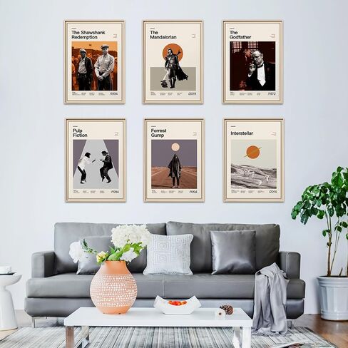 DECORRECOR Movie Posters Set of 6 Unframed Canvas Wall Art A4 Size Classic Vintage Movie Posters for Wall Decor Aesthetic (DR-MP-3) in Saudi Arabia