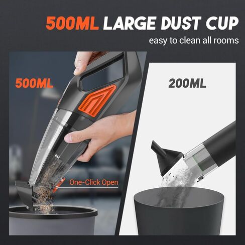 Handheld Vacuum Cordless Car Vacuum, Dust Buster Hand Vcauum Rechargeable with Large-Capacity Battery, Lightweight Rechargeable Powerful Portable Vacuum for Car, Home and Pet Hair in Saudi Arabia