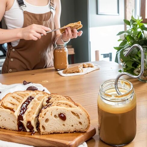 Silver Stainless Steel Natural Peanut Butter Stirrer Mixer Tool Fits 12-30 oz Jars Nut Butter Mixer for Restaurant or Home Kitchen Butter Dishes Serveware in Saudi Arabia