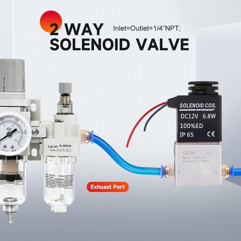 DC 12v Pneumatic Solenoid Valve 2 Way Normally Closed 1/4" NPT Electric Solenoid Air Valve(Junction Box,2V025-08) in Saudi Arabia