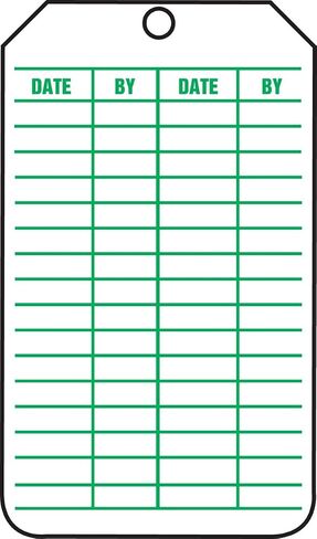 Accuform TRS325CTP Accuform PF-Cardstock Jumbo Tag، Legend "Scaffold Inspection"، طول 8-1/2 بوصة × عرض 3-7/8 بوصة × سمك 0.010 بوصة، أخضر على أبيض (عبوة من 25 قطعة) in Saudi Arabia