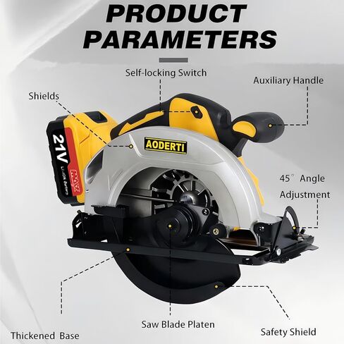 منشار دائري لاسلكي لبطارية DEWALT 20V MAX، مناشير دائرية بدون فرش مقاس 7-1/4 بوصة، قدرة مائلة 0-50 درجة، خفيف الوزن مع شفرتين للأعمال الخشبية والحجر والبلاستيك، أداة عارية فقط in Kuwait
