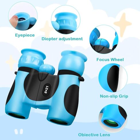 BLACKICE Kids Binoculars, High-Resolution 8x21, Kids Binoculars Gift Set for Boys & Girls, Shockproof & Compact for Bird Watching, Travel, Hiking, Camping, Hunting, Children Outdoor Gear(Yellow) in Saudi Arabia