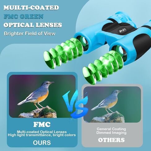 BLACKICE Kids Binoculars, High-Resolution 8x21, Kids Binoculars Gift Set for Boys & Girls, Shockproof & Compact for Bird Watching, Travel, Hiking, Camping, Hunting, Children Outdoor Gear(Yellow) in Saudi Arabia