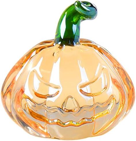 فن صغير من الزجاج المنفوخ يدويًا، هدايا اليقطين الصغيرة القابلة للتجميع للأصدقاء، حصاد الخريف، عيد الشكر، فن اليقطين الملون مع ديكور جذع اليقطين الأخضر للمنزل in Kuwait