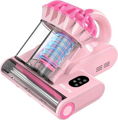 Belife M8 Mattress Vacuum Cleaner, Anti-allergen Bed Vacuum Cleaner with UV & Hot Air & High Heating, 550W 18Kpa Powerful Suction Double-Cup Handheld Vacuum for Home Dust & Pet Hair, Corded (Blue) in Saudi Arabia