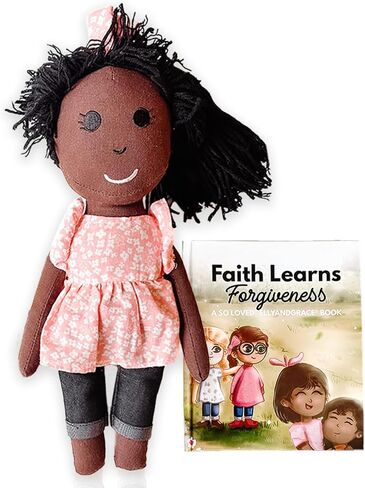 قصص الكتاب المقدس من Elly & Grace للأطفال، مجموعة محبوبة جدًا: مجموعة كتب ودمية لتعليم دروس الإيمان للأطفال الصغار المسيحيين، هدايا رائعة لمعمودية الأطفال للفتيات (غريس) in Saudi Arabia