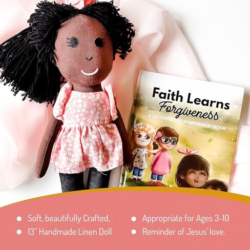 قصص الكتاب المقدس من Elly & Grace للأطفال، مجموعة محبوبة جدًا: مجموعة كتب ودمية لتعليم دروس الإيمان للأطفال الصغار المسيحيين، هدايا رائعة لمعمودية الأطفال للفتيات (غريس) in Saudi Arabia