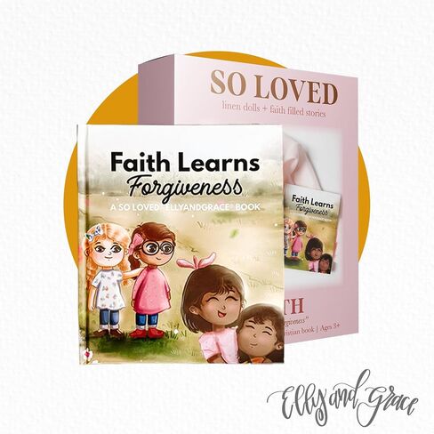 قصص الكتاب المقدس من Elly & Grace للأطفال، مجموعة محبوبة جدًا: مجموعة كتب ودمية لتعليم دروس الإيمان للأطفال الصغار المسيحيين، هدايا رائعة لمعمودية الأطفال للفتيات (غريس) in Saudi Arabia