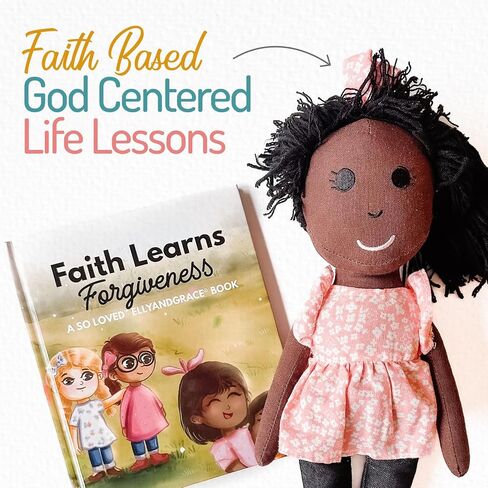 قصص الكتاب المقدس من Elly & Grace للأطفال، مجموعة محبوبة جدًا: مجموعة كتب ودمية لتعليم دروس الإيمان للأطفال الصغار المسيحيين، هدايا رائعة لمعمودية الأطفال للفتيات (غريس) in Saudi Arabia