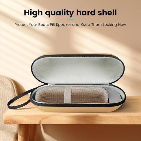 Hard Carrying Case Compatible with Beats Pill Speaker 2024 Version and Blue Tees Golf Player+ GPS Speaker, Lightweight and Portable Protection for Travel, Equipped with Carabiner Clip, Black in Saudi Arabia