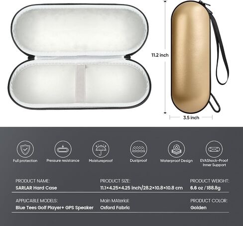 Hard Carrying Case Compatible with Beats Pill Speaker 2024 Version and Blue Tees Golf Player+ GPS Speaker, Lightweight and Portable Protection for Travel, Equipped with Carabiner Clip, Black in Saudi Arabia