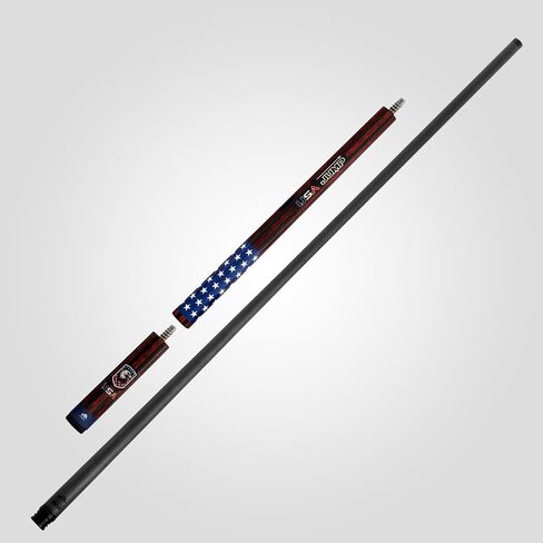 RHINO Jump Cue - 3/8-8 مفصل - عمود من ألياف الكربون بنسبة 100%، قطر الطرف 13.9 مم، 3 قطع، الطرف والطويق: أجود مواد الباكليت؛ القفز جديلة بعقب: المواد المركبة in Saudi Arabia