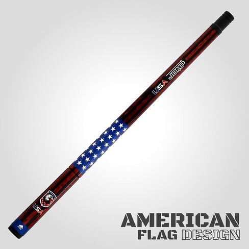 RHINO Jump Cue - 3/8-8 مفصل - عمود من ألياف الكربون بنسبة 100%، قطر الطرف 13.9 مم، 3 قطع، الطرف والطويق: أجود مواد الباكليت؛ القفز جديلة بعقب: المواد المركبة in Saudi Arabia
