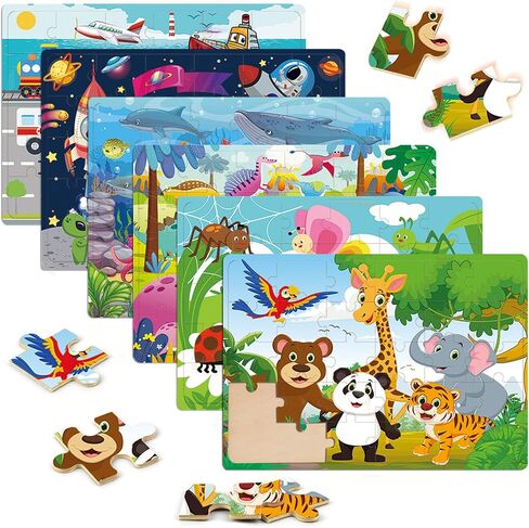 Puzzles for Kids Ages 4-6, Set of 4 Packs with 24-Piece,Preschool Educational Brain Teaser Toys for Boys and Girls 3-8 Years Old in Saudi Arabia