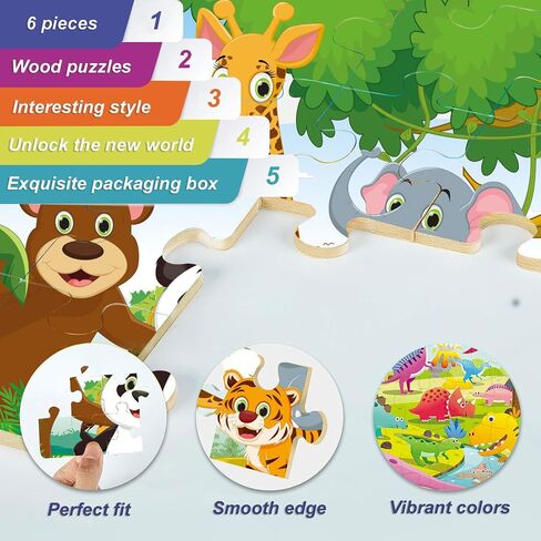 Puzzles for Kids Ages 4-6, Set of 4 Packs with 24-Piece,Preschool Educational Brain Teaser Toys for Boys and Girls 3-8 Years Old in Saudi Arabia