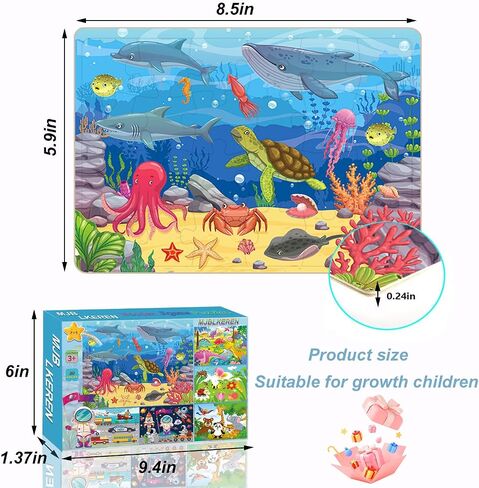 Puzzles for Kids Ages 4-6, Set of 4 Packs with 24-Piece,Preschool Educational Brain Teaser Toys for Boys and Girls 3-8 Years Old in Saudi Arabia