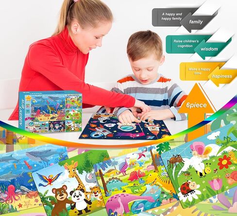 Puzzles for Kids Ages 4-6, Set of 4 Packs with 24-Piece,Preschool Educational Brain Teaser Toys for Boys and Girls 3-8 Years Old in Saudi Arabia