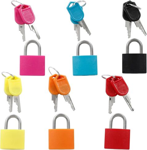 Hitefu 6PCS Luggage Locks with Keys, Multicolor Small Suitcase Lock Padlocks, Metal Luggage Padlocks for Backpacks, Boxes, Laptop Bags in Saudi Arabia
