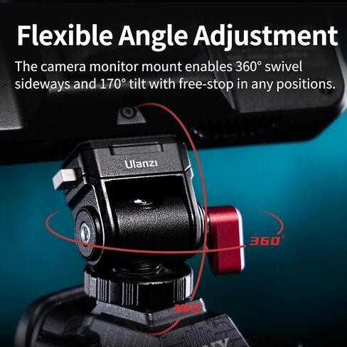 ULANZI Hot Shoe Cold Shoe Adapter Mount with 1/4'' Mount, Magnetic Quick Mount, 180° Tilt Adjustable, Universal Camera Accessory for for DJI OSMO Action 3/4 in Saudi Arabia