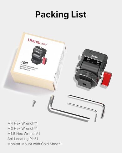 ULANZI Hot Shoe Cold Shoe Adapter Mount with 1/4'' Mount, Magnetic Quick Mount, 180° Tilt Adjustable, Universal Camera Accessory for for DJI OSMO Action 3/4 in Saudi Arabia