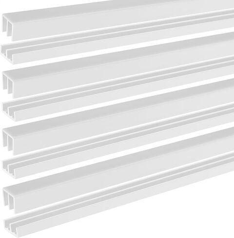 4 Sets 4 Ft Long Plastic Sliding Door Track Set for 1/4" Thick Panels Black Sliding Glass Door Track Sliding Cabinet Door Hardware for Sliding Closet Doors, Easy Quick Installation in Saudi Arabia