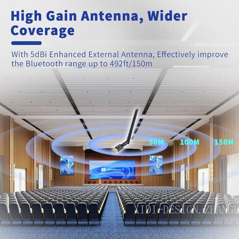 Latest Bluetooth 5.4 USB Adapter for PC Laptop, 20M Range Wireless Transmitter Dongle for Computer Desktop Windows 11 10 8.1 7, Plug n Play, Pair w/Headset Headphones Speaker Keyboard Mouse in Saudi Arabia