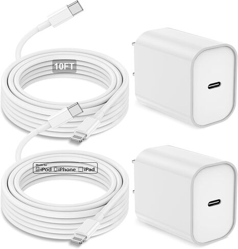 iPhone 15 14 13 12 Charger 6ft,[MFi Certified] 30W for iPhone Charger Fast Charging, Lightning Cable USB C Fast Charger for iPhone 15 14 13 12 11/Pro/Pro Max,iPad 12.9/11/10.9. in Saudi Arabia