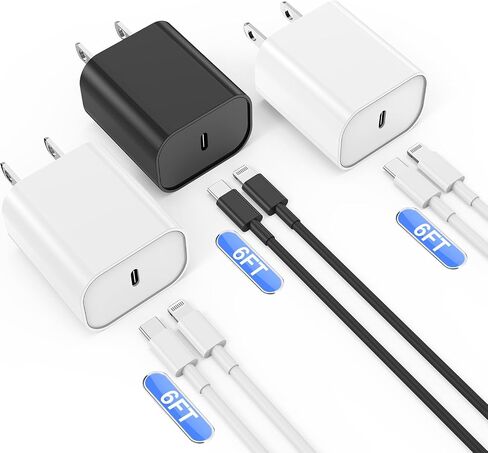 iPhone 15 14 13 12 Charger 6ft,[MFi Certified] 30W for iPhone Charger Fast Charging, Lightning Cable USB C Fast Charger for iPhone 15 14 13 12 11/Pro/Pro Max,iPad 12.9/11/10.9. in Saudi Arabia