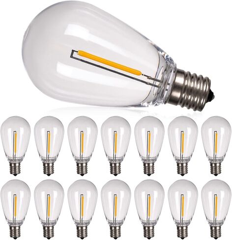 addlon LED Replacement Bulbs 1W S14,15 Pack Waterproof E17 Screw Base for Outdoor LED String Lights Shatterproof in Kuwait