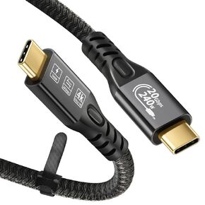 Long Type C to C Cable 16.4FT, 20Gbps/100W/USB C 3.2 Gen 2 Cable, 4K@60Hz Video and Audio Output Cord, 20V/5A USB C to C Male Cable, Suport Thunderbolt 3 for MacBook Pro, Dell, Arzopa, Galaxy