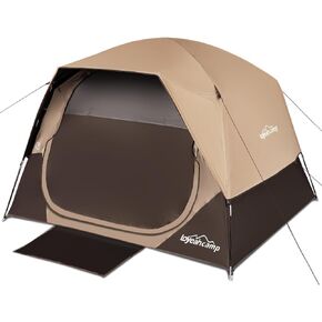 LOYEAHCAMP 4 Person Blackout Camping Tent, Easy Setup Waterproof Family Dome Tent for Camping with Rainfly, Portable Double Layer Large Family Tent for Outdoor Camping&Hiking