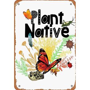 Retro Funny Metal Tin Sign Plant Native Design Wall Art Bar Wall Art Farm Man Cave Kitchen Home wall decor gift 12x8 inhces