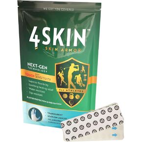 4Skin Skin Armor - Blister Bandages for Healing and Wound Prevention - Transparent, Water Resistant Skin Care Protection for Athletes - Flexible Skin Support Shield - 20 Skin Shields