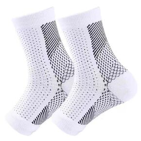 Functionalsocks - Functional Socks for Neuropathy,Ankle support brace for Women Men,Soothe socks for Neuropathy (White, Large-X Large)