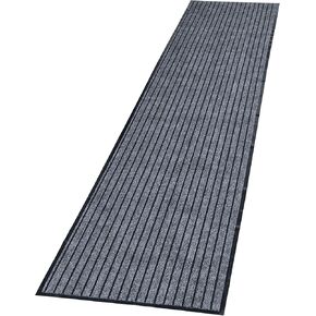 Collections Etc Extra-Long Tufted Stripe Design Non-Slip Utility Runner Rug