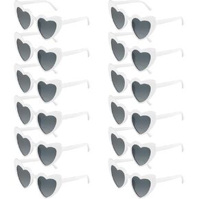 6/12/24 Pack Heart Sunglasses Vintage Heart Shaped Glasses Bulk Bachelorette Sunglasses for Women Wedding Party
